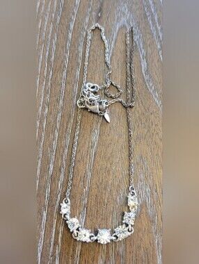 Silver Crystal Pendant Necklace
